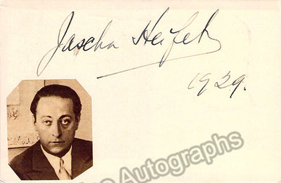 Heifetz, Jascha - Signed Card 1929