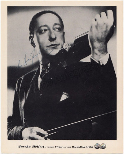 Heifetz, Jascha - Signed Photo with Violin
