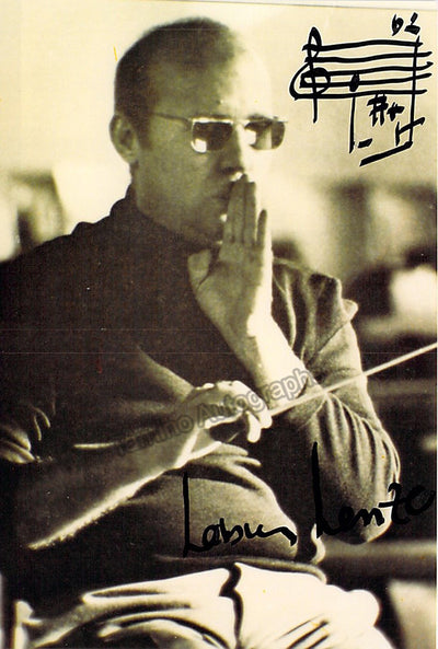 Henze, Hans Werner - Signed Photo with Music Quote 1988