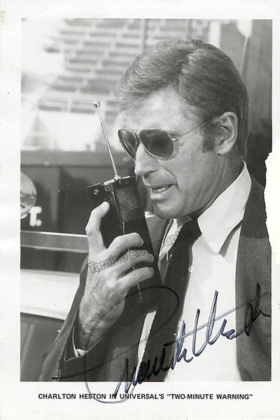 Heston, Charlton - Signed Photo in "Two-Minute Warning"