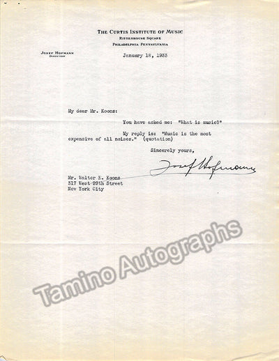 Hofmann, Jozef - Set of two typed letters signed