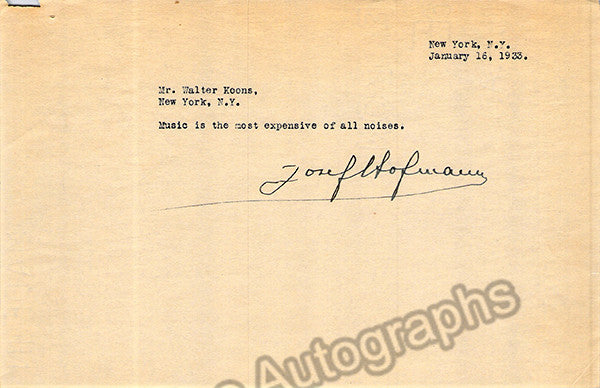 autograph hofmann jozef set of two typed letters signed 2