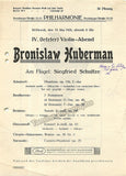 Huberman, Bronislaw - Signature + Playbill 1926