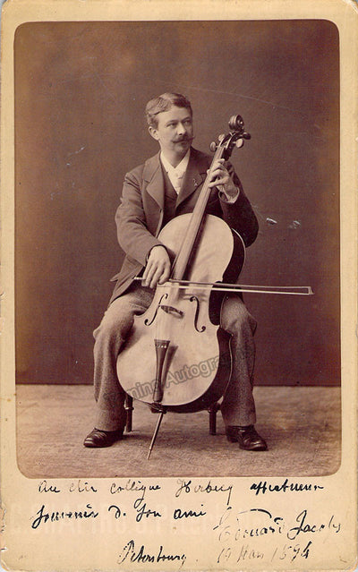 Jacobs, Edouard - Signed Cabinet Photo 1894