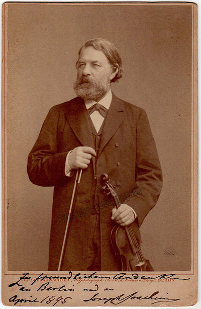 Joachim, Joseph - Signed Cabinet Photo with Violin 1895