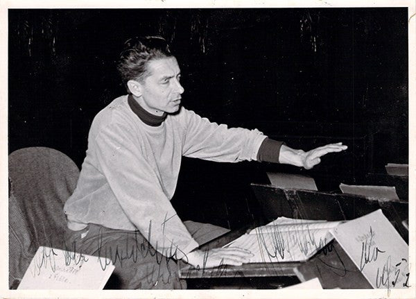 autograph karajan herbert von signed photo in rehearsal 1