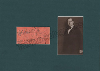 Korngold, Erich - Autograph Music Quote from "Die Tote Stadt" Signed