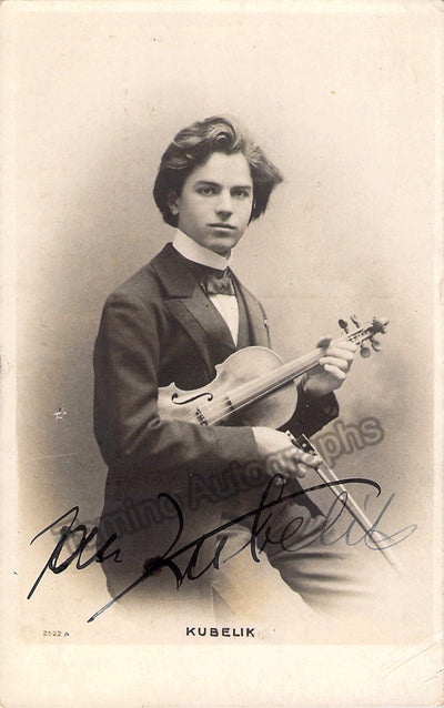 Kubelik, Jan - Signed photo postcard