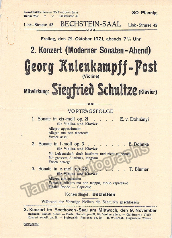 autograph kulenkampff georg signed photo 2