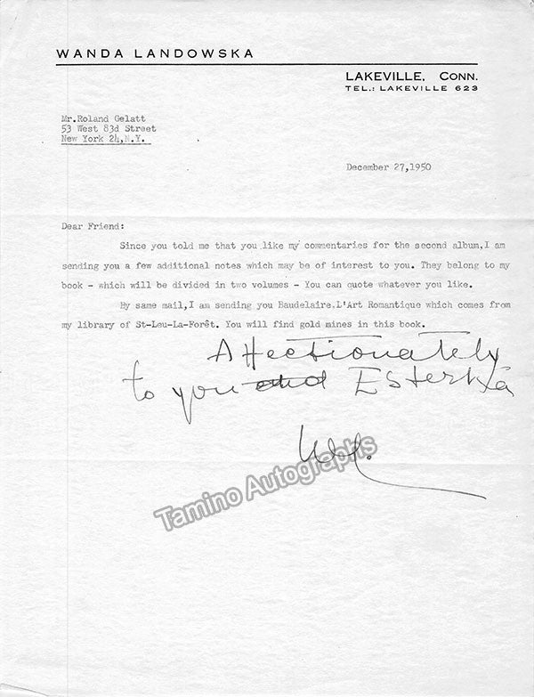 autograph landowska wanda lot of 12 typed letters signed 2