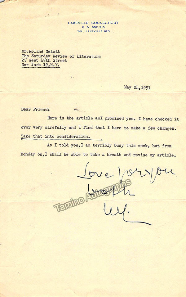 autograph landowska wanda lot of 12 typed letters signed 5