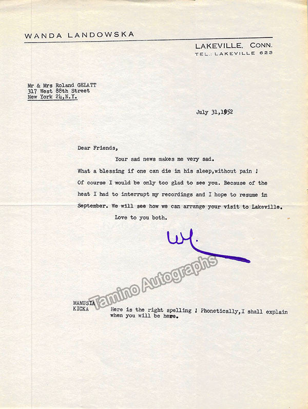 autograph landowska wanda lot of 12 typed letters signed 8