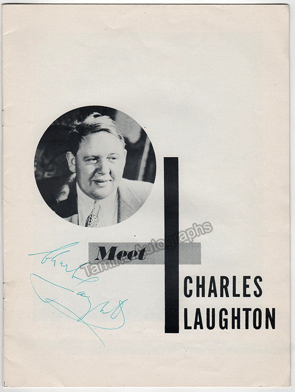 autograph laughton charles signed program with photo 1