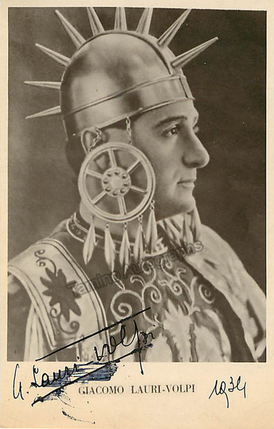 Lauri-Volpi, Giacomo - Signed Photo Postcard 1934