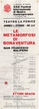 Le Metamorfosi di Bonaventura, opera by Gian Francesco Malipiero - World Premiere Poster and Program 1966