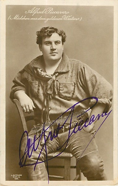 Piccaver, Alfred - Signed photo postcard in La Fanciulla del West
