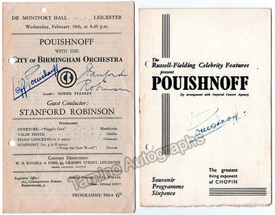 Pouishnoff, Leff - Signed Program Leicester 1940's