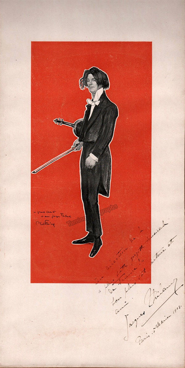 Thibaud, Jacques - Large Signed Portrait 1903