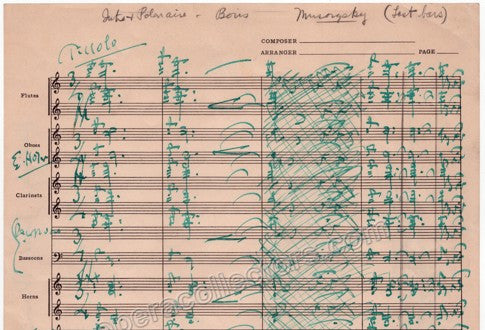 autograph toscanini arturo autograph music score boris godunov 2