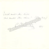 Van Rooy, Anton - Autograph Quote Signed 1909