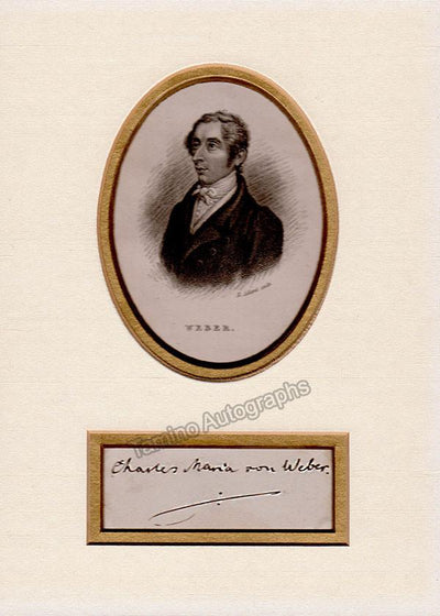 Weber, Carl Maria von - Signature Matted with Lithograph