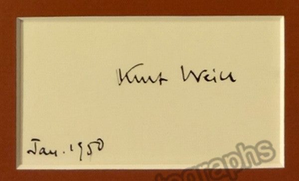 autograph weill kurt signature and photo on mat 1950 2