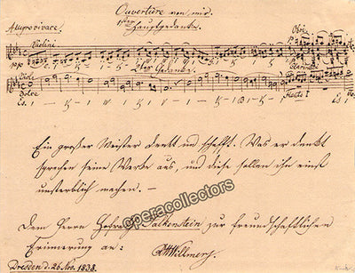 Willmers, Rudolf - Autograph Letter Signed + Music Quote 1838