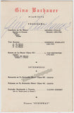 Bachauer, Gina - Signed Program Havana 1954
