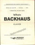 Backhaus, Wilhelm - Lot of 4 Programs 1928-1966
