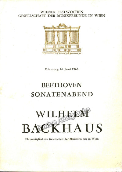 Backhaus, Wilhelm - Lot of 4 Programs 1928-1966