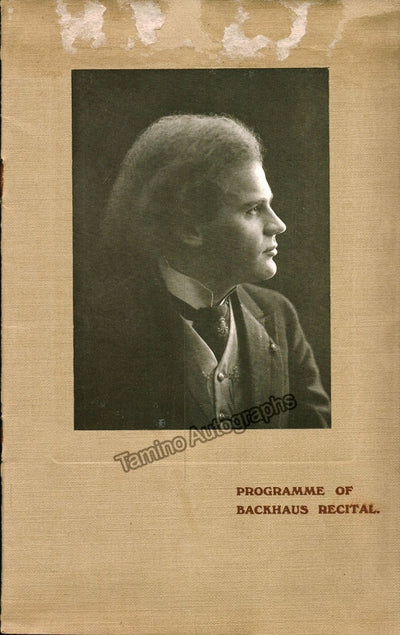 Backhaus, Wilhelm - Program and Playbill Lot 1908-1929
