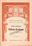 Backhaus, Wilhelm - Vienna Recital Concert Program 1948