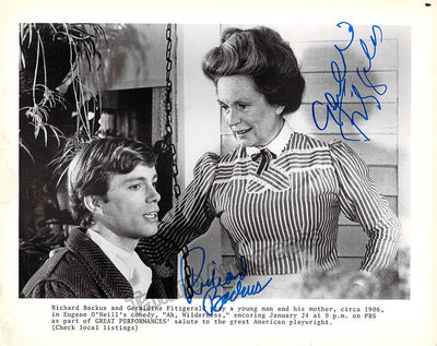 Backus, Richard - Fitzgerald, Geraldine - Double Signed Photo in "Ah, Wilderness"