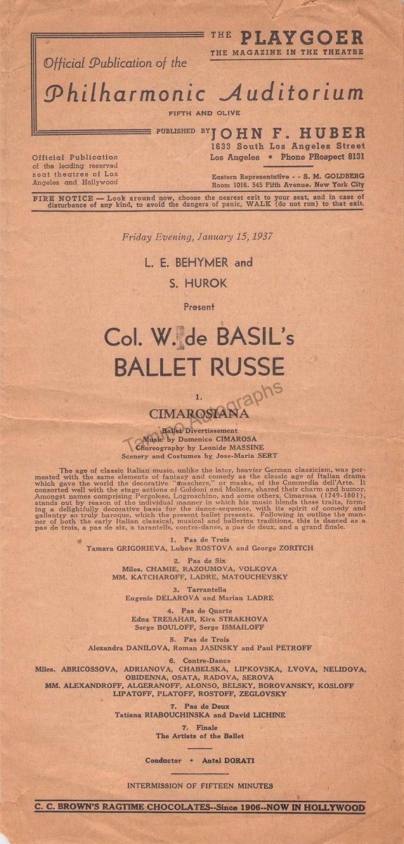 Ballet & Dance - Playbills and Programs Lot