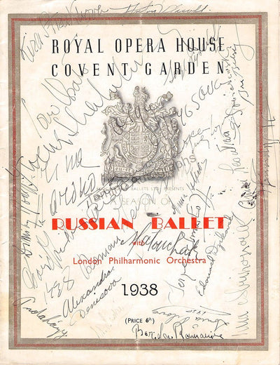 Ballet Russe - Royal Opera House Program Signed 1938