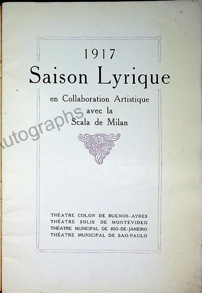 Ballet Russes - Teatro La Scala - South American Tour Program 1917