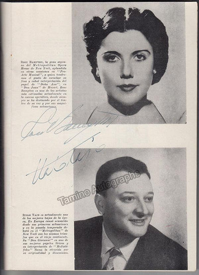 Bampton, Rose - Tajo, Italo - Resnik, Regina - Scott, Norman - Carelli, Gabor - Signed Program Havana 1950