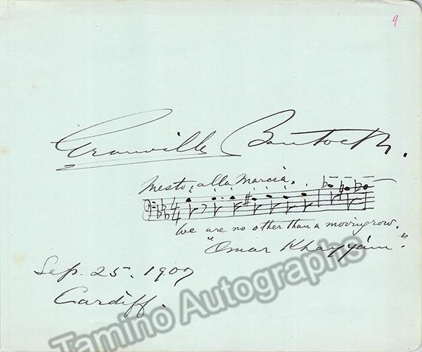 Bantock, Granville - Autograph Music Quote Signed 1907 - Tamino