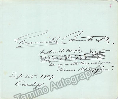 Bantock, Granville - Autograph Music Quote Signed 1907