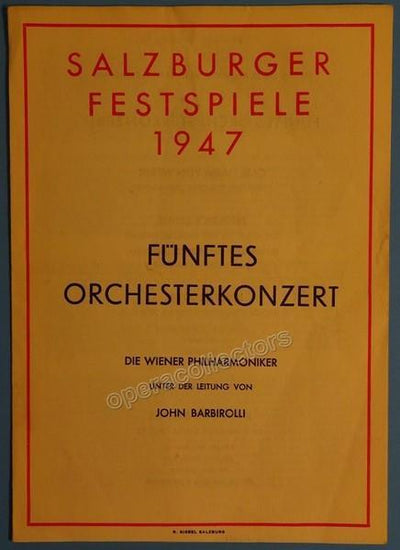 Barbirolli, John - Salzburg Festival Program 1947