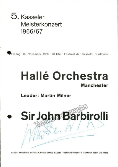 Barbirolli, John - Signed Program Kassel, Germany 1966