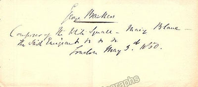 Barker, George Arthur - Signed Album Page 1850
