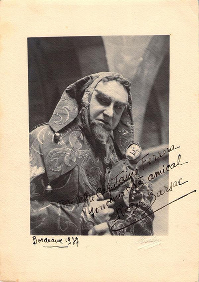 Barsac, Roger - Signed Photo in Rigoletto 1937