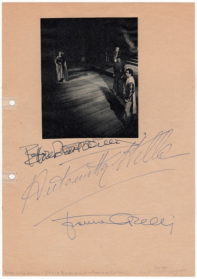 Bastianini, Ettore - Corelli, Franco - Stella, Antonieta - Triple Signed Album Page & Photo