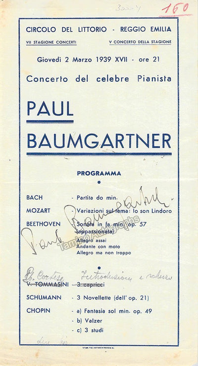 Baumgartner, Paul - Signed Playbill 1939