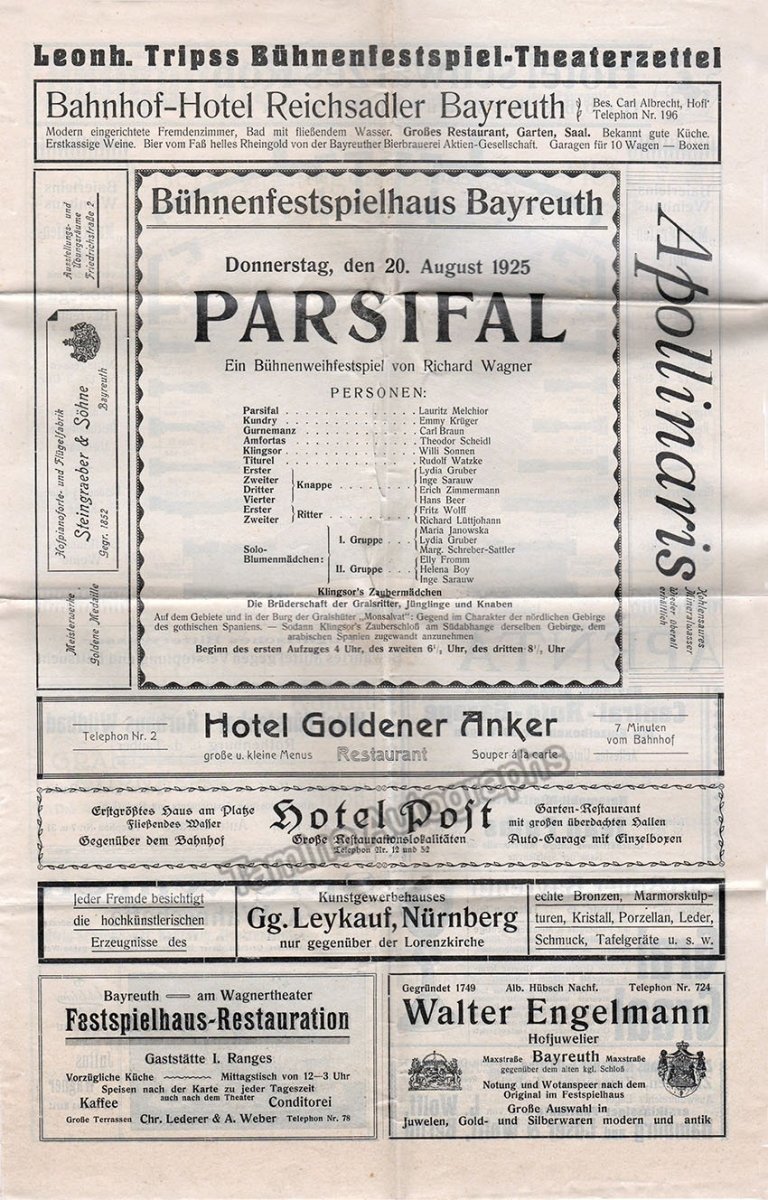 Bayreuth 1925 - Parsifal
