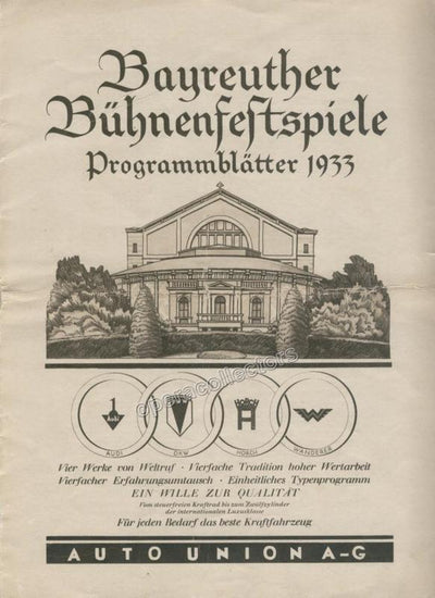 Bayreuth 1933 - Die Meistersinger Program