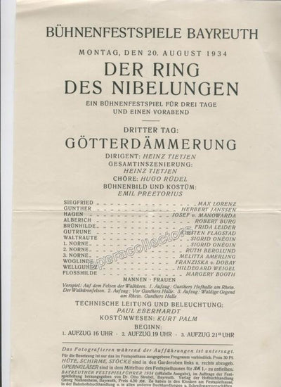 Bayreuth 1934 - Gotterdammerung Program