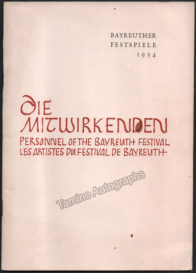 Bayreuth 1954-57-58-59 - Personnel of the Bayreuth Festival Guide