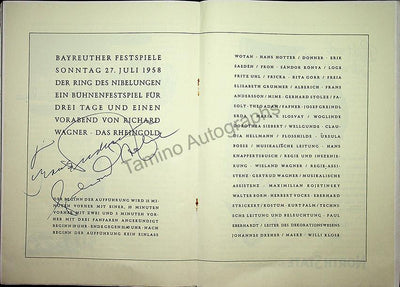 Bayreuth 1958 - Signed Programs
